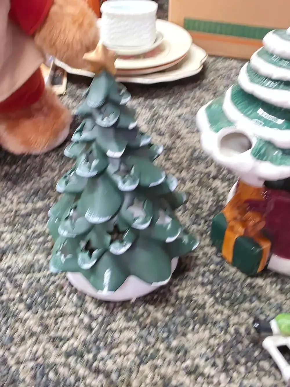 Vintage Ceramic Santa Claus Christmas Tree Teapot